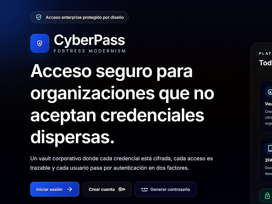 CyberPass, plataforma de gestión de accesos y credenciales desarrollada por Cybertec